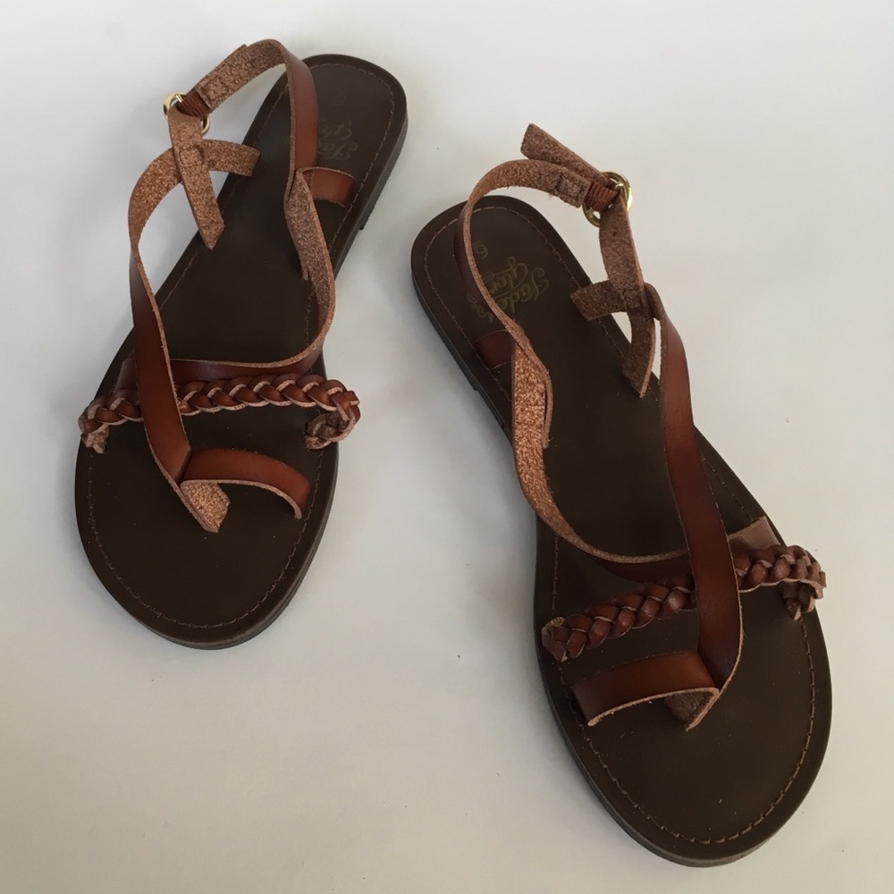 NWT Faded Glory Boho Braided Strap Sandals